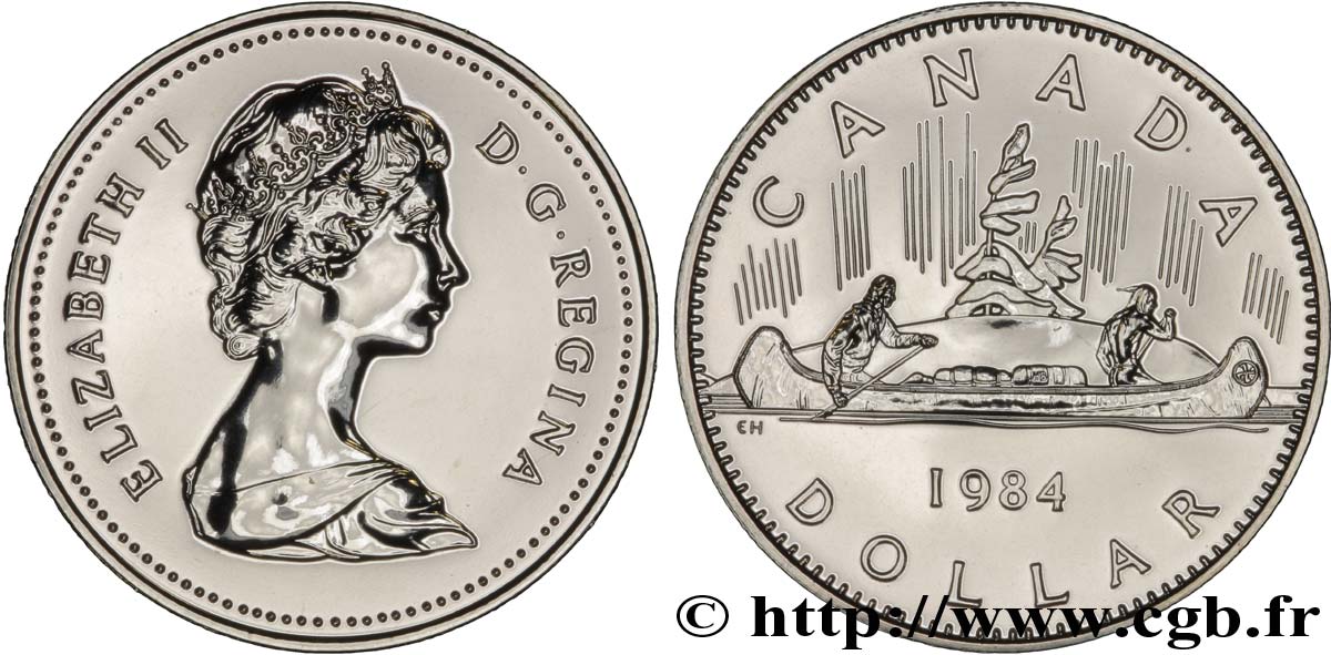 CANADA 1 Dollar Elisabeth II / indiens et canoe 1984  FDC 