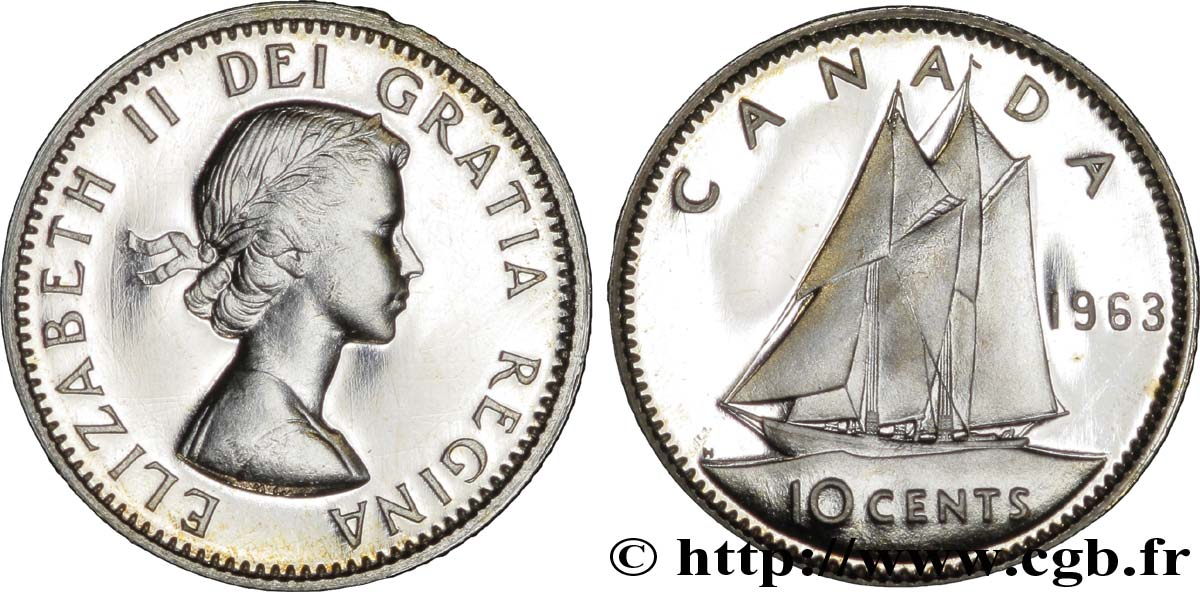 CANADA 10 Cents Elisabeth II / la goelette Bluenose 1963  FDC 