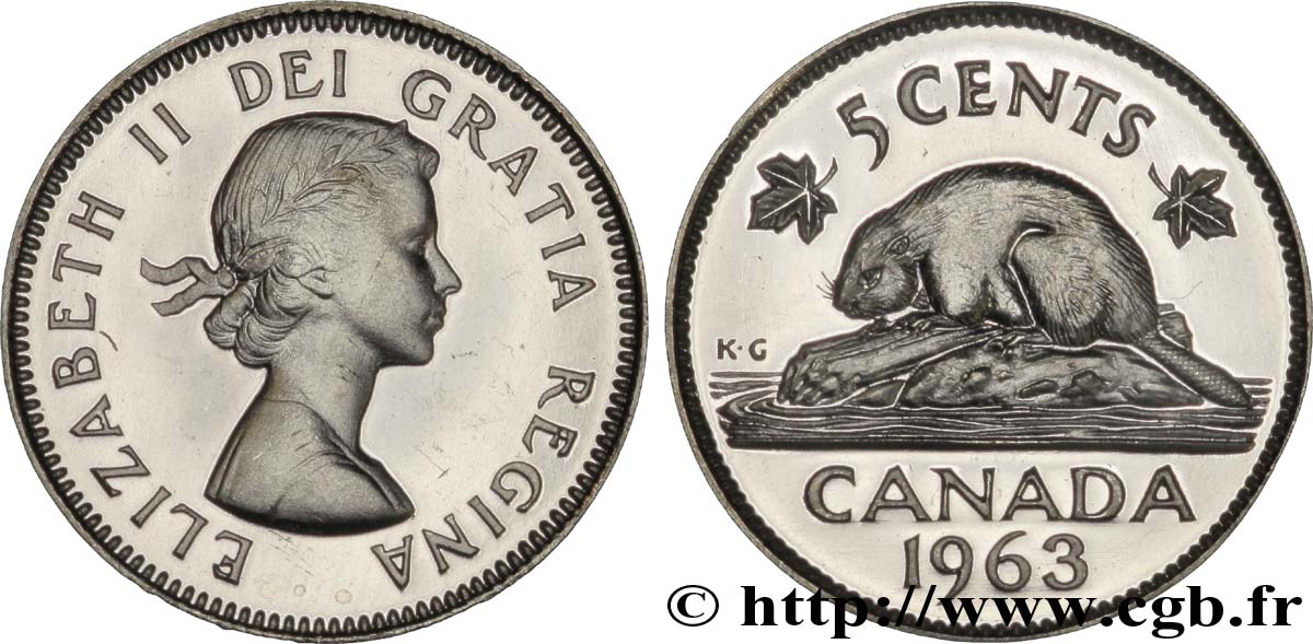 CANADA 5 Cents  Elisabeth II / castor 1963  FDC 