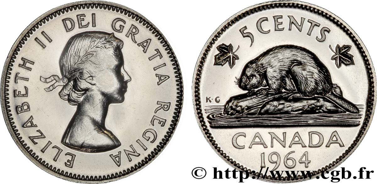 CANADA 5 Cents  Elisabeth II / castor 1964  FDC 