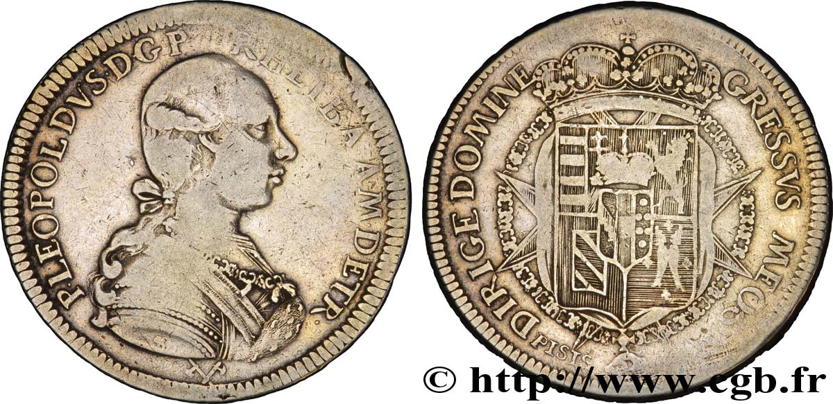ITALIE - TOSCANE 1 Francescone Grand-Duc Léopold / armes 1785 Florence TB 