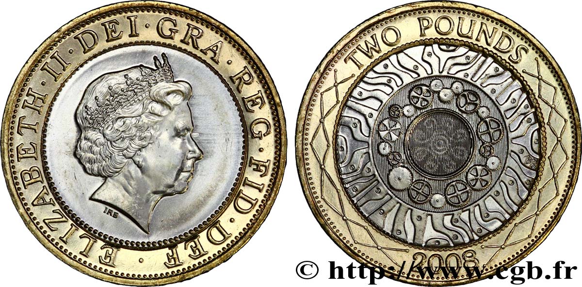 ROYAUME-UNI 2 Pounds (Livres) Elizabeth II tranche A 2008  SPL 