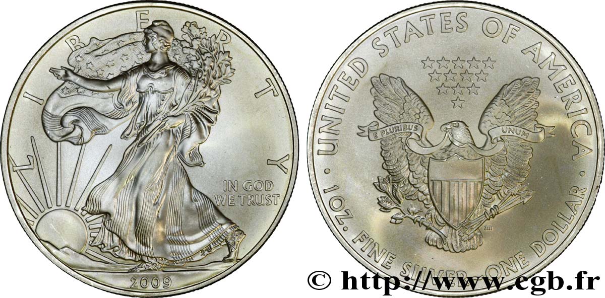 ÉTATS-UNIS D AMÉRIQUE 1 Dollar type Silver Eagle 2009  FDC 