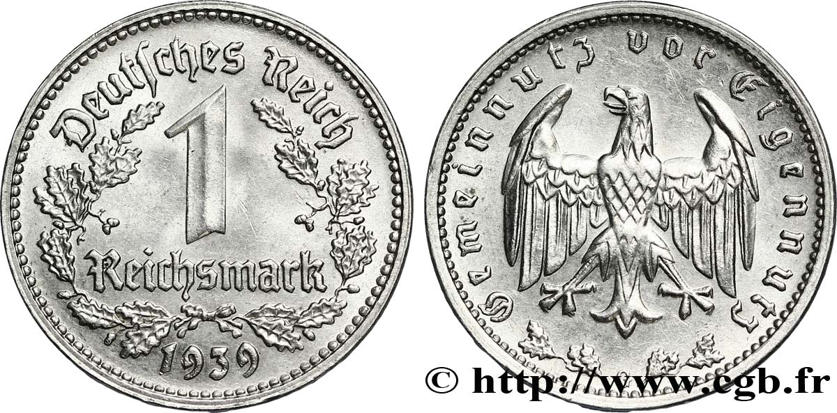 ALLEMAGNE 1 Reichsmark aigle 1939 Karlsruhe - G SUP 