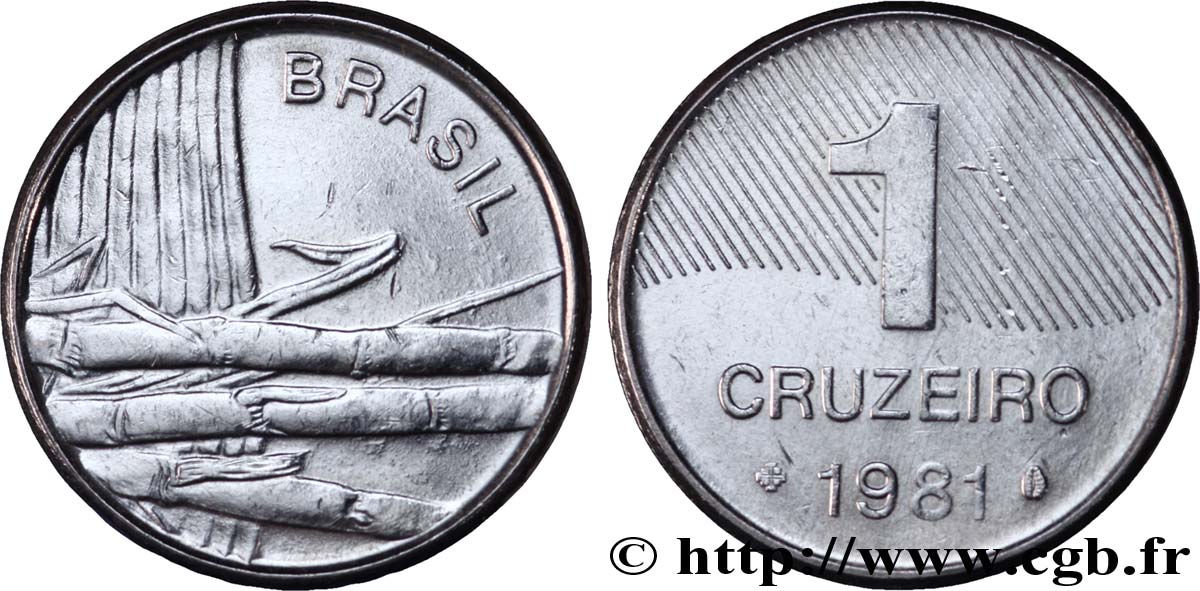 BRÉSIL 1 Cruzeiro canne à sucre 1981  SUP 