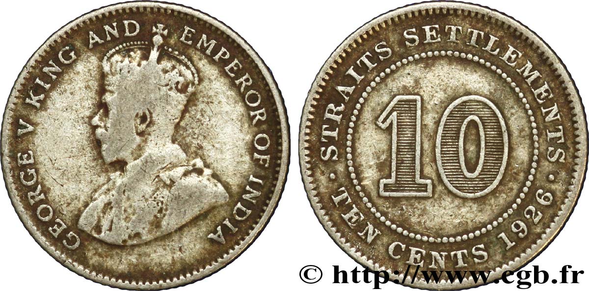 MALAYSIA - STRAITS SETTLEMENTS 10 Cents Straits Settlements Georges V 1926  S 