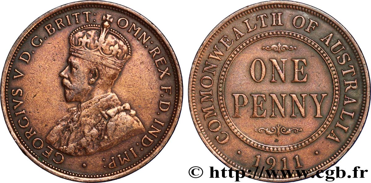 AUSTRALIE 1 Penny Georges V 1911 Londres TTB 