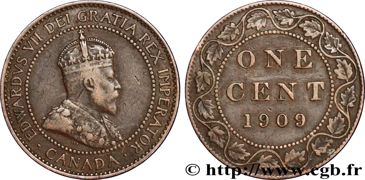 CANADA 1 Cent Edouard VII 1909  TTB 