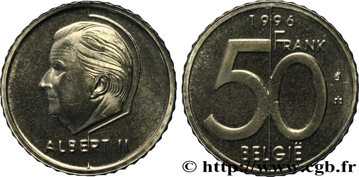 BELGIQUE 50 Francs Albert II légende flamande 1996  SPL 