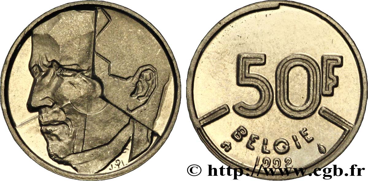 BELGIQUE 50 Francs Baudouin légende flamande 1992  SPL 