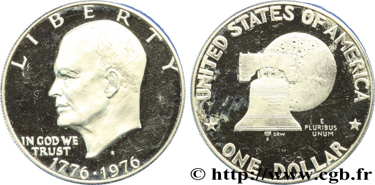 ÉTATS-UNIS D AMÉRIQUE 1 Dollar Proof Eisenhower  1976 San Francisco - S SUP 
