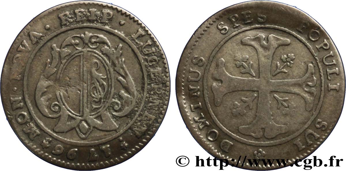 SUISSE - CANTON DE LUCERNE 1/2 Batzen - Canton de Lucerne 1796 TB
