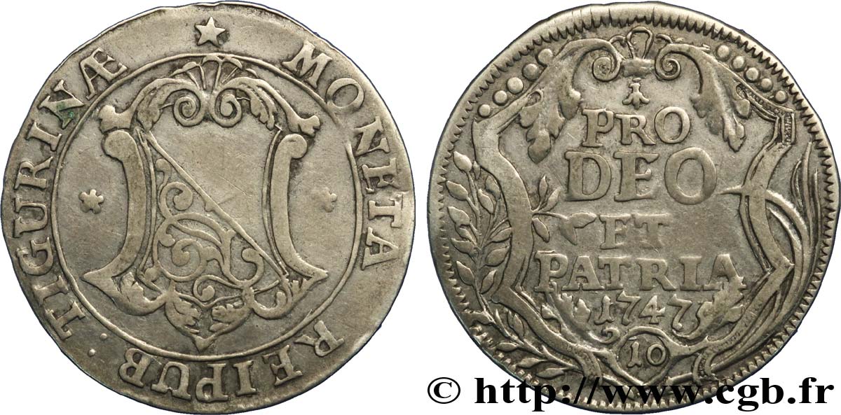 SUISSE - CANTON DE ZÜRICH 10 Schilling (1/2 Gulden) - Canton de Zurich 1747  TTB 