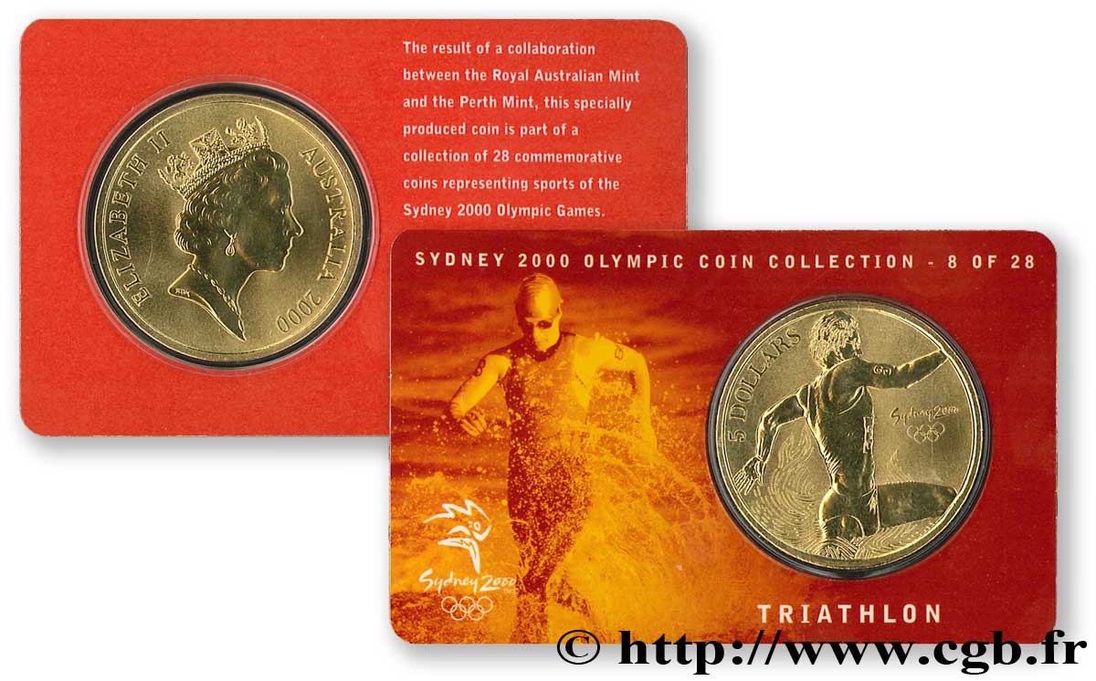 AUSTRALIEN 5 Dollars J.O. de Sydney : Triathlon 2000  ST 