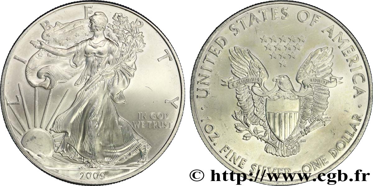 ÉTATS-UNIS D AMÉRIQUE 1 Dollar type Silver Eagle 2009  SPL 