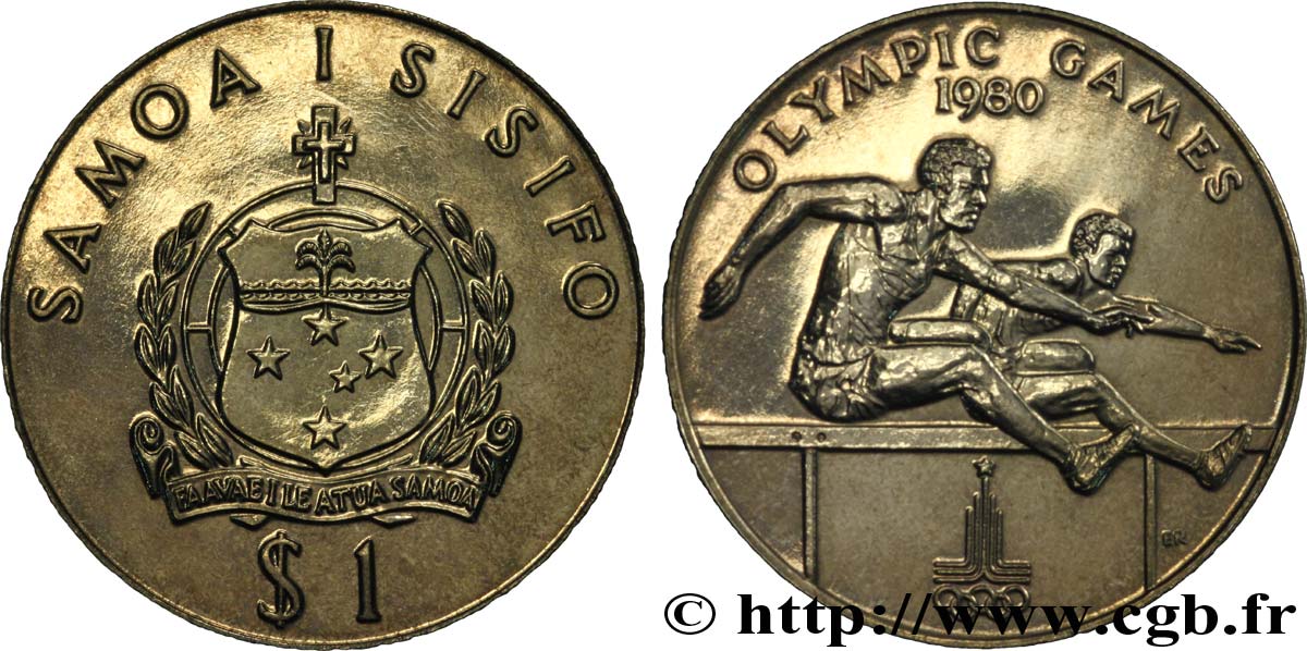 SAMOAINSELN 1 Tala Jeux Olympiques de 1980 : emblème / course d’obstacle 1980  ST 