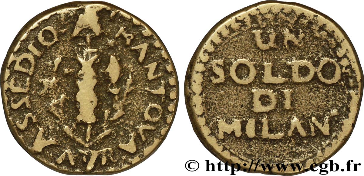 ITALIE - MANTOUE 1 Soldo monnaie du second siège de Mantoue (1799) N.D. Mantoue TTB 