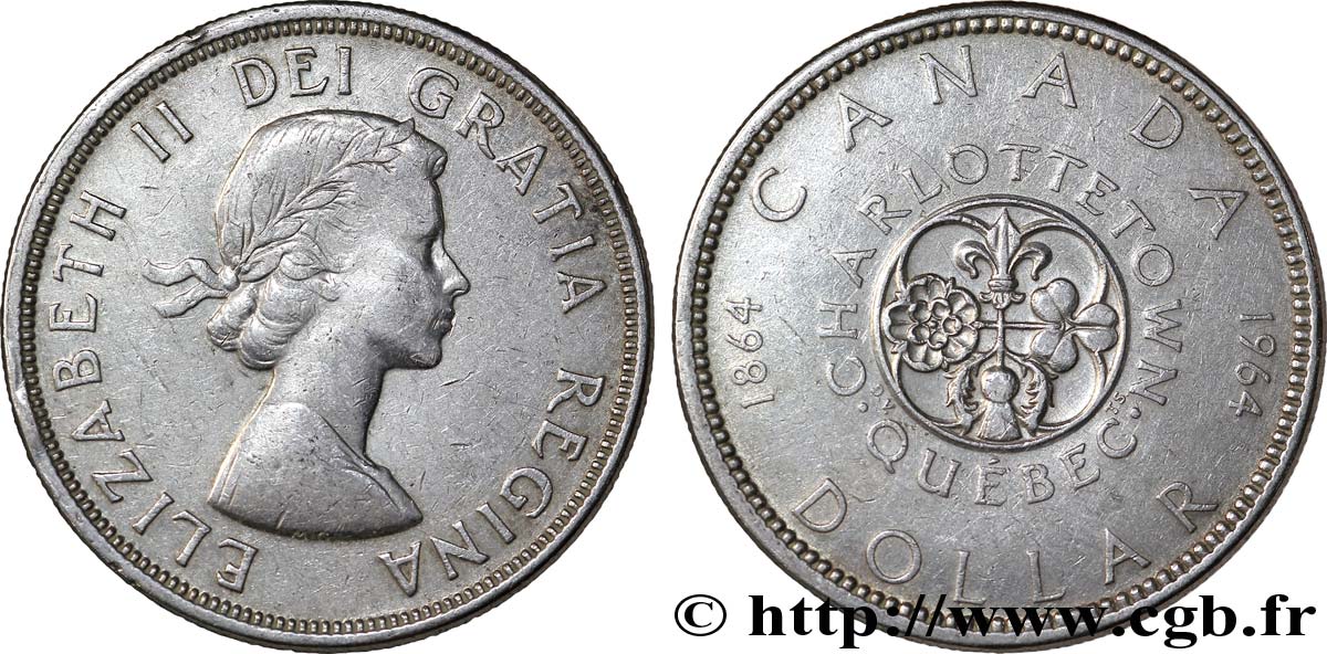 CANADA 1 Dollar Charlottetown-Québec 1964  TTB 
