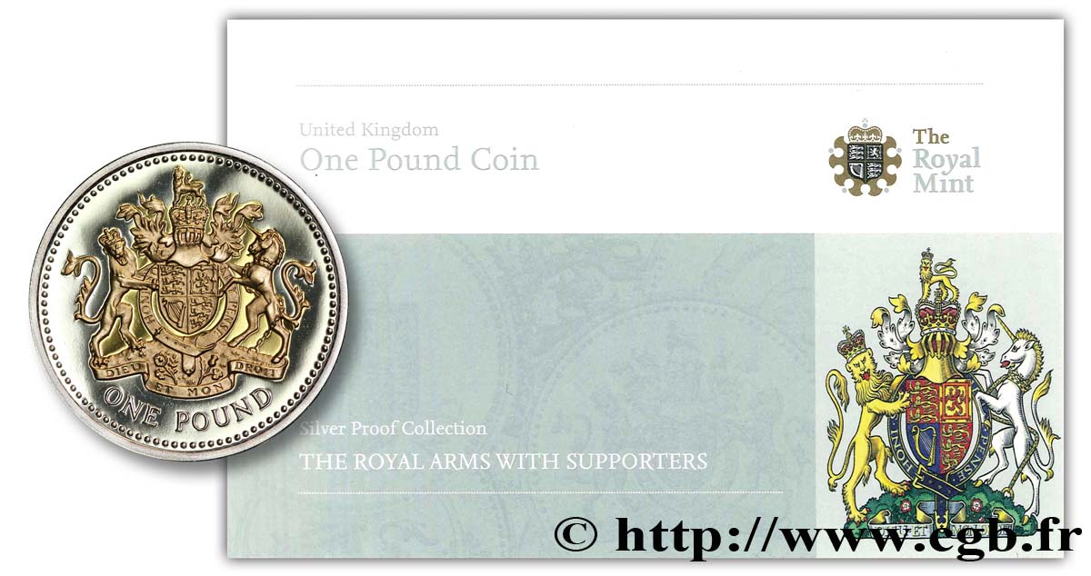 ROYAUME-UNI 1 Livre Proof Elisabeth II / emblème royal 2008  FDC 