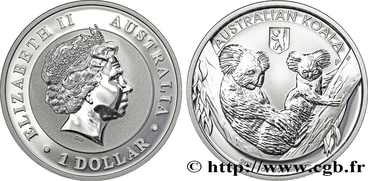 AUSTRALIA 1 Dollar Koala Proof : Elisabeth II / deux koalas variété avec la marque de l’ours de Berlin 2011  MS 