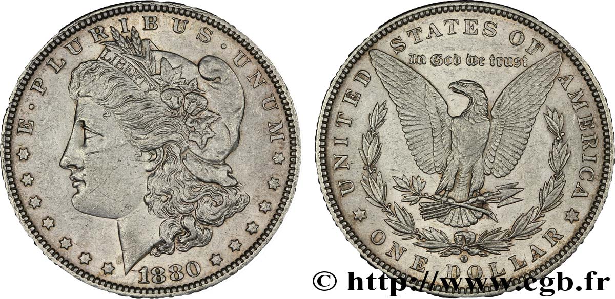 ÉTATS-UNIS D AMÉRIQUE 1 Dollar type Morgan 1880 Philadelphie SUP 