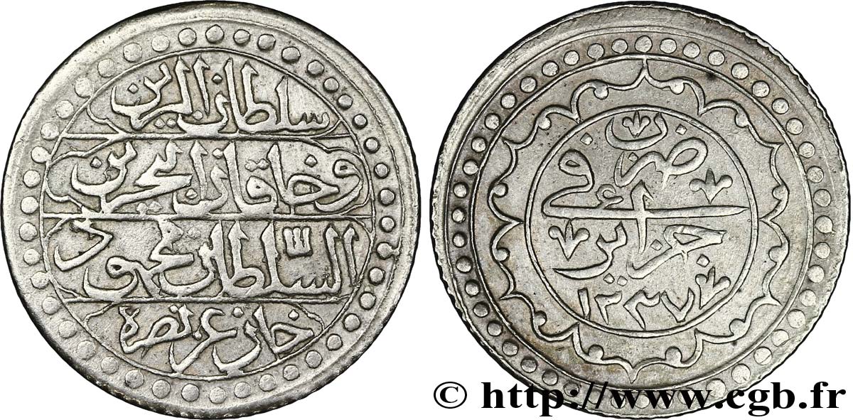 ALGÉRIE 1 Budju au nom de Mahmud II AH 1237 1821 Alger TTB+ 