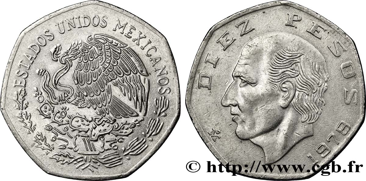 MEXIKO 10 Pesos aigle / Miguel Hidalgo y Costilla 1981 Mexico SS 