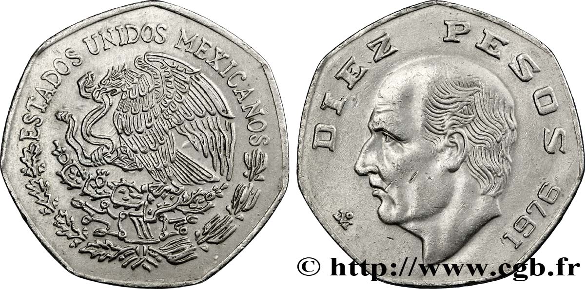 MEXIKO 10 Pesos aigle / Manuel Hidalgo y Costilla 1981 Mexico SS 