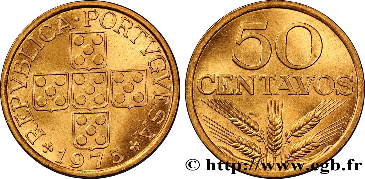 PORTUGAL 50 Centavos 1975  SPL 