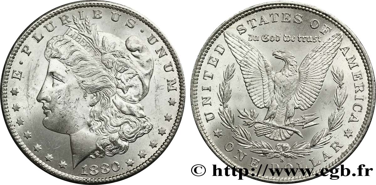 ÉTATS-UNIS D AMÉRIQUE 1 Dollar type Morgan 1880 San Francisco - S SPL63 