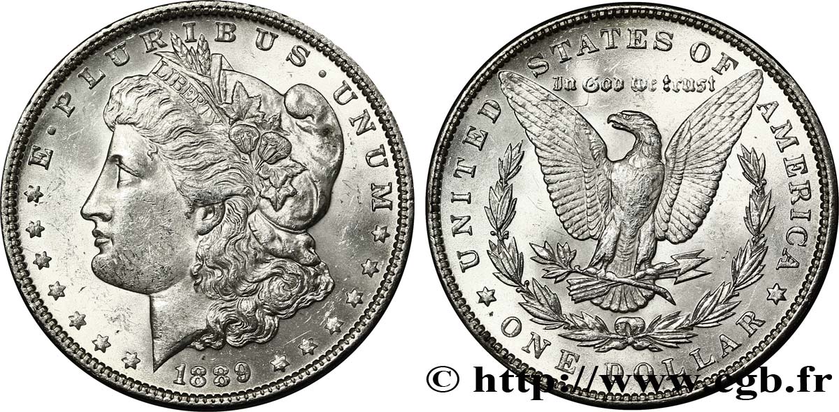 ÉTATS-UNIS D AMÉRIQUE 1 Dollar Morgan 1889 Philadelphie SUP62 