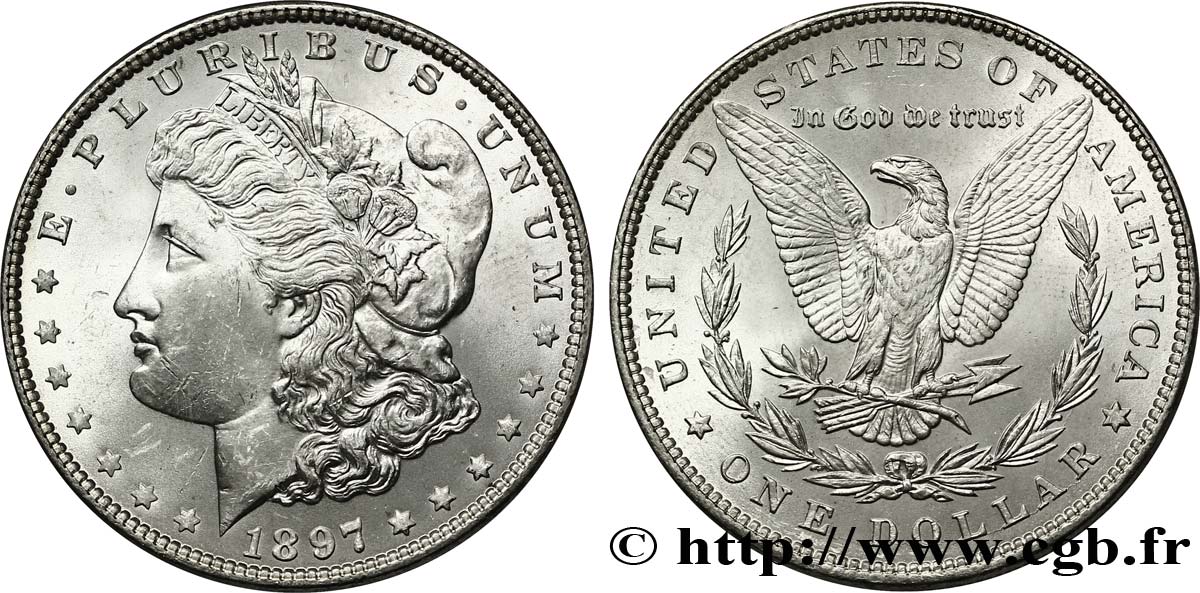 ÉTATS-UNIS D AMÉRIQUE 1 Dollar type Morgan 1897 Philadelphie SPL63 