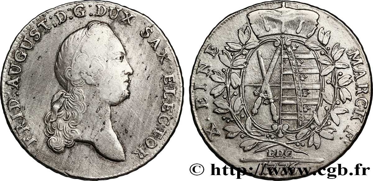 ALLEMAGNE - SAXE 1 Thaler Frédéric-Auguste III 1776  TB+ 
