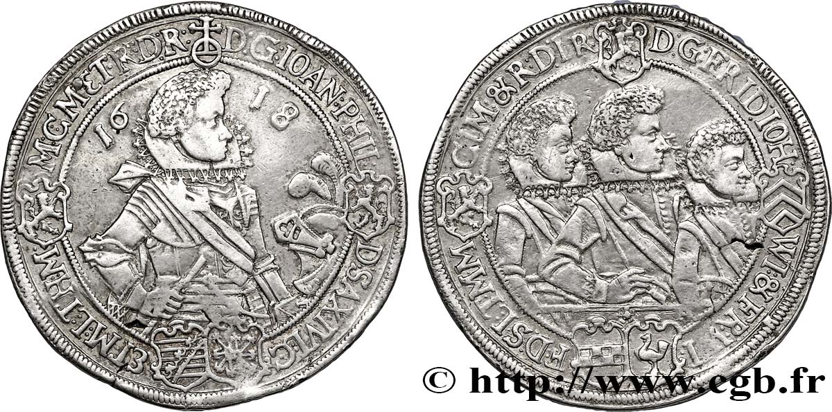 ALLEMAGNE - SAXE - ALTENBOURG 1 Thaler Duché de Saxe-Altenburg 1618  TTB 
