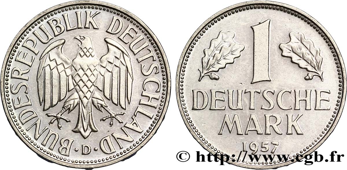 ALLEMAGNE 1 Mark aigle 1957 Munich - D SPL 