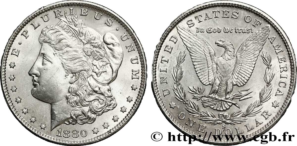 ÉTATS-UNIS D AMÉRIQUE 1 Dollar type Morgan 1880 San Francisco - S SPL 