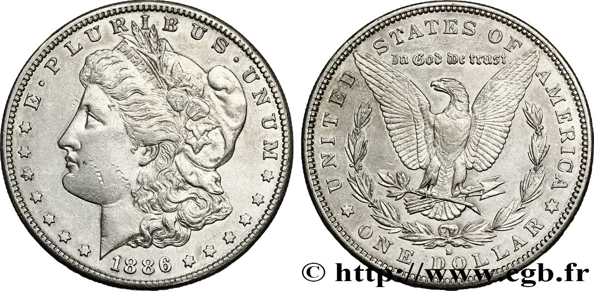 ÉTATS-UNIS D AMÉRIQUE 1 Dollar type Morgan 1886 San Francisco - S TTB 