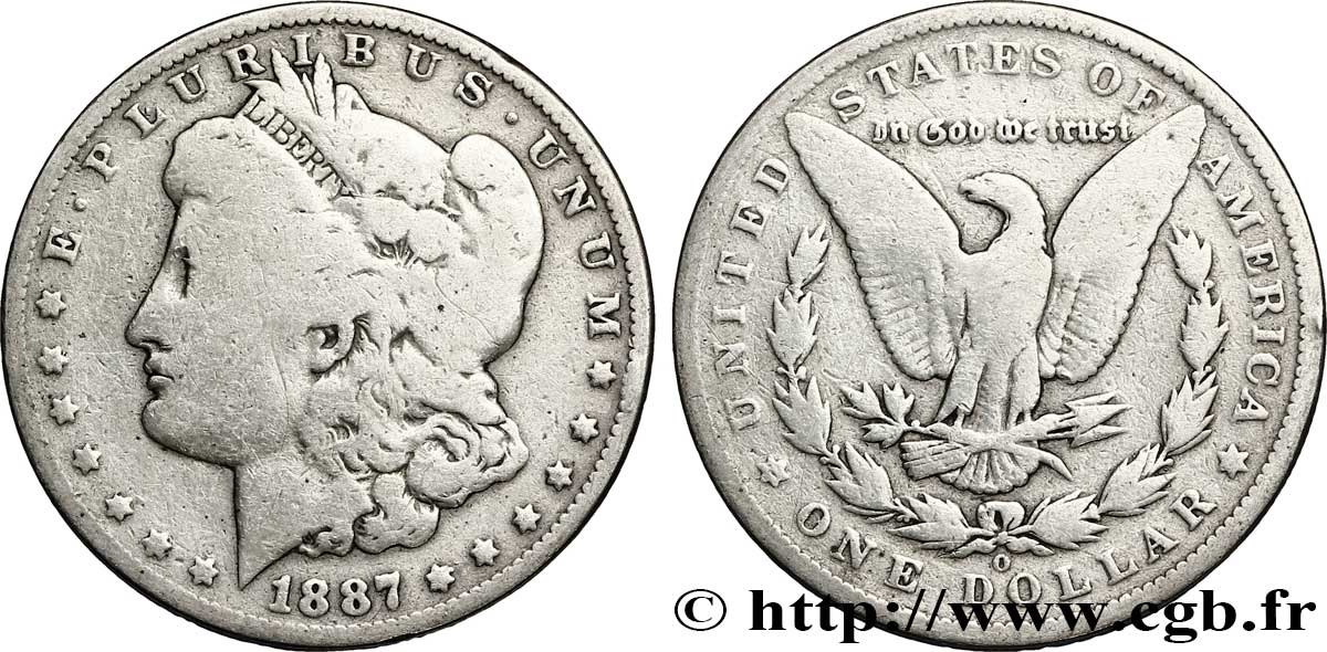 ÉTATS-UNIS D AMÉRIQUE 1 Dollar type Morgan 1887 Nouvelle-Orléans - O B+ 