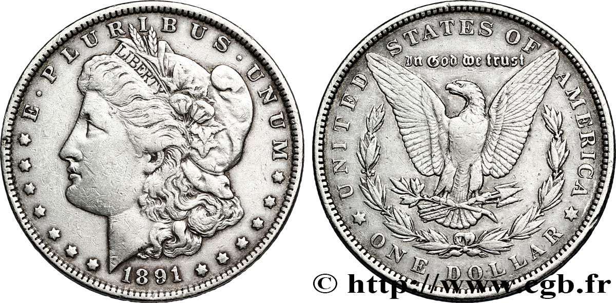 ÉTATS-UNIS D AMÉRIQUE 1 Dollar type Morgan 1891 Philadelphie TTB 