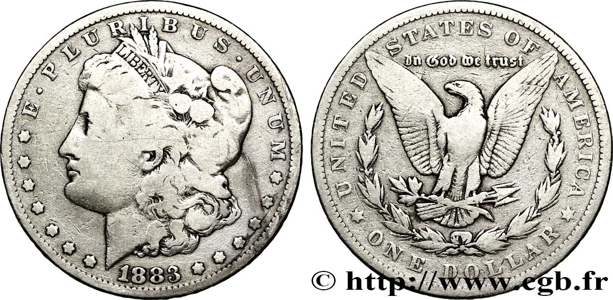 ÉTATS-UNIS D AMÉRIQUE 1 Dollar type Morgan 1883 Philadelphie TB 