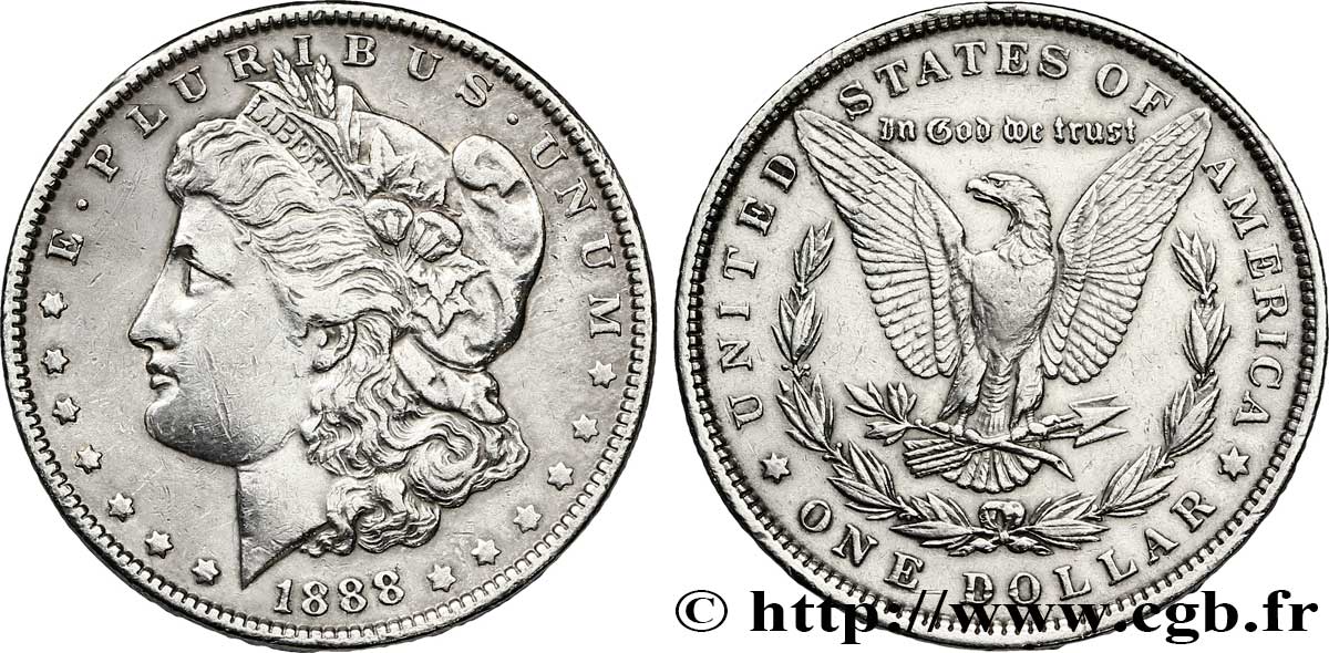 ÉTATS-UNIS D AMÉRIQUE 1 Dollar type Morgan 1888 Philadelphie TTB 