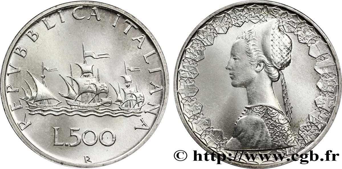 ITALY 500 Lire “caravelles” 1987 Rome - R MS 
