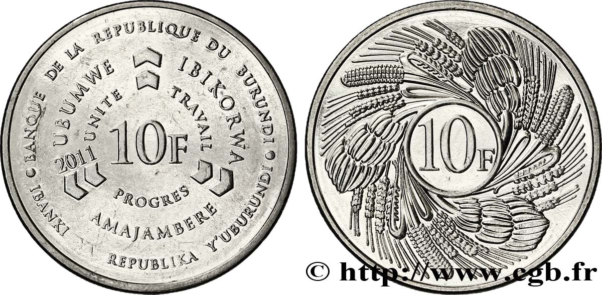 BURUNDI 10 Francs 2011  MS 