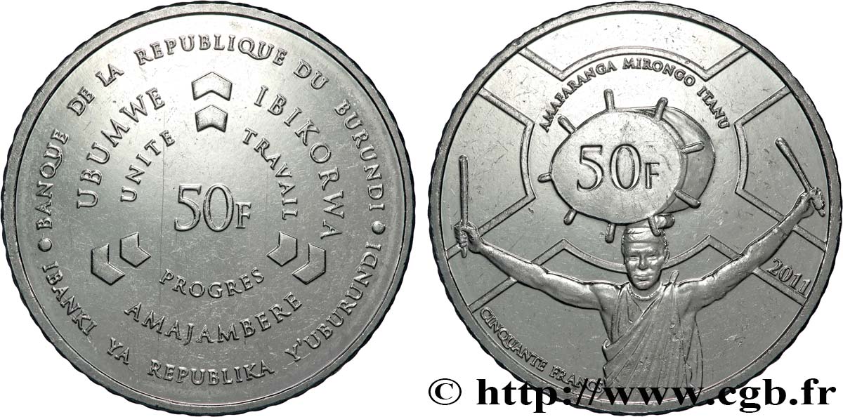 BURUNDI 50 Francs 2011  VZ 