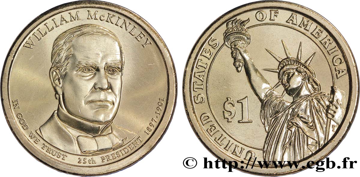 ÉTATS-UNIS D AMÉRIQUE 1 Dollar William McKinley tranche B 2013 Philadelphie - P SPL 