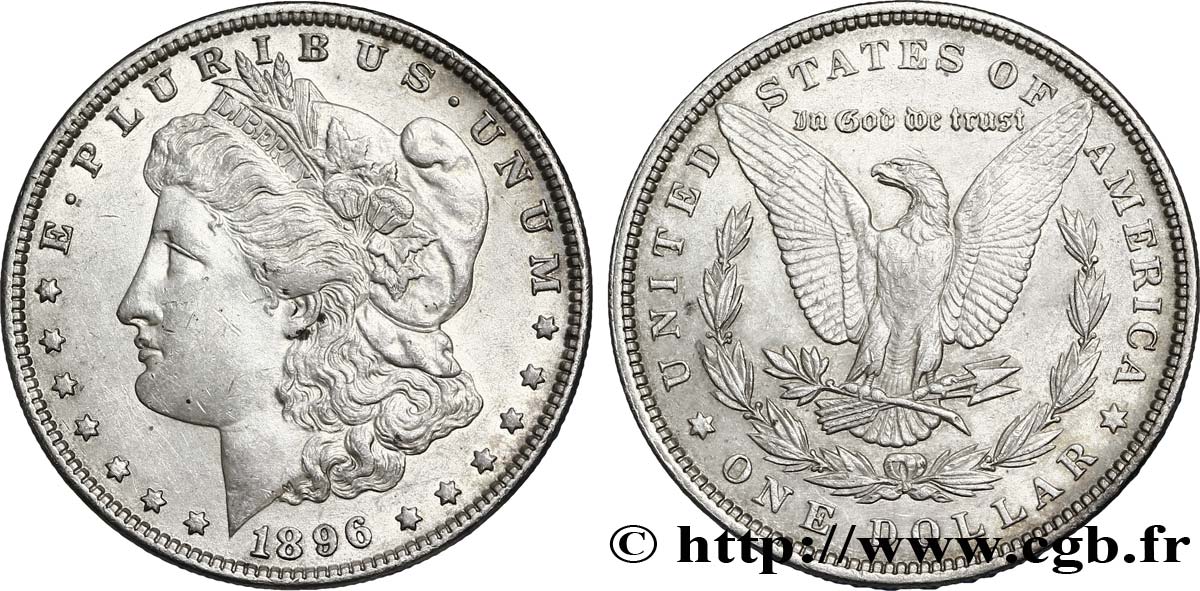 ÉTATS-UNIS D AMÉRIQUE 1 Dollar type Morgan 1896 Philadelphie TTB+ 