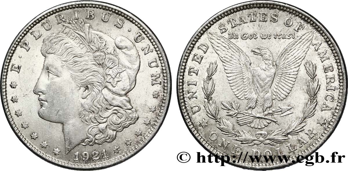 ÉTATS-UNIS D AMÉRIQUE 1 Dollar type Morgan 1921 Philadelphie TTB+ 