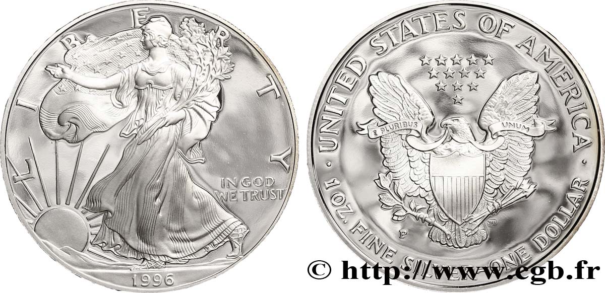 ÉTATS-UNIS D AMÉRIQUE 1 Dollar Proof type Silver Eagle 1996 Philadelphie FDC 