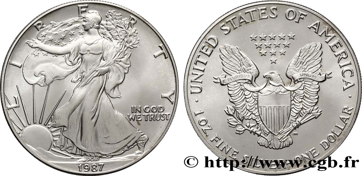 ÉTATS-UNIS D AMÉRIQUE 1 Dollar type Silver Eagle 1987 Philadelphie FDC 