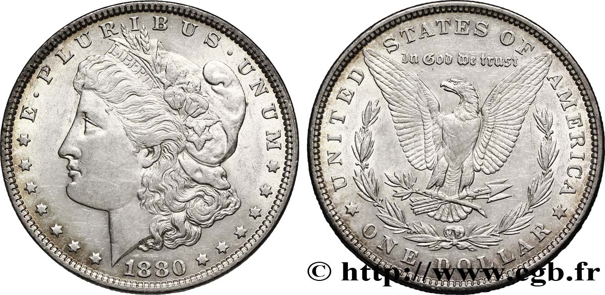 ÉTATS-UNIS D AMÉRIQUE 1 Dollar type Morgan 1880 Philadelphie TTB+ 